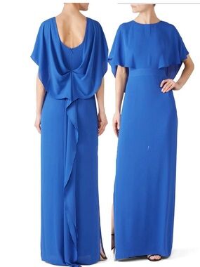 Halston Azure Cape Sleeve Gown
 Royal blue size 10.